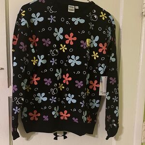 Vans Black Crewneck with Multicolor Floral Print